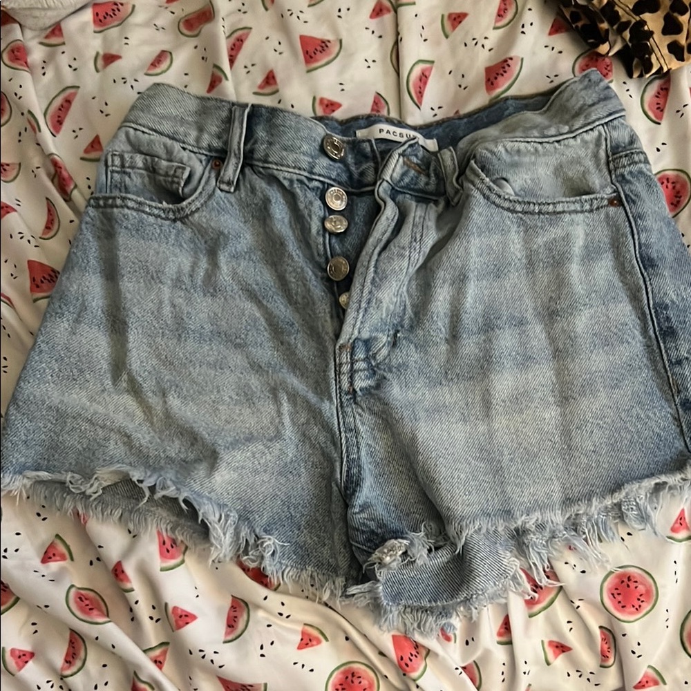 PacSun Blue Jean Shorts Vintage-Inspired High-Waisted